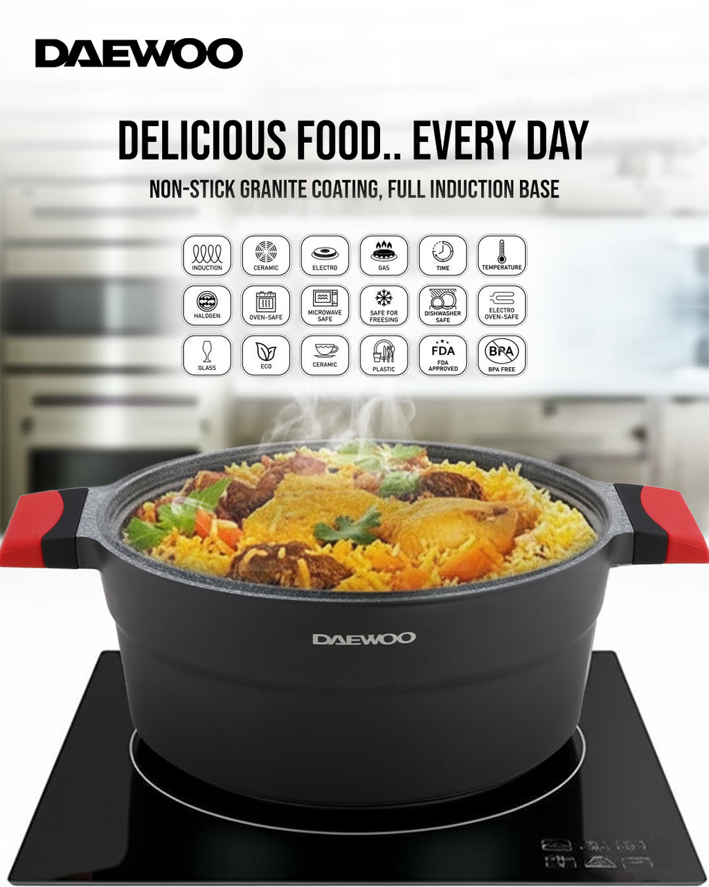 Daewoo 24 cm Pot X Series - Red/Black