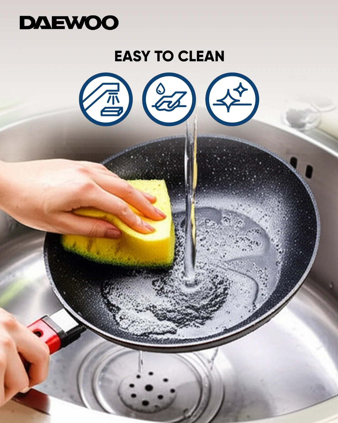 Daewoo Granite Frying Pan 28 Cm - Black
